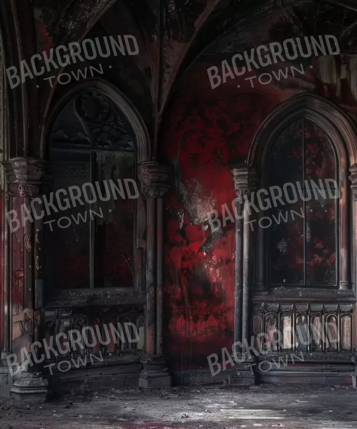 Red Room Decay 10’X12’ Ultracloth (120 X 144 Inch) Backdrop