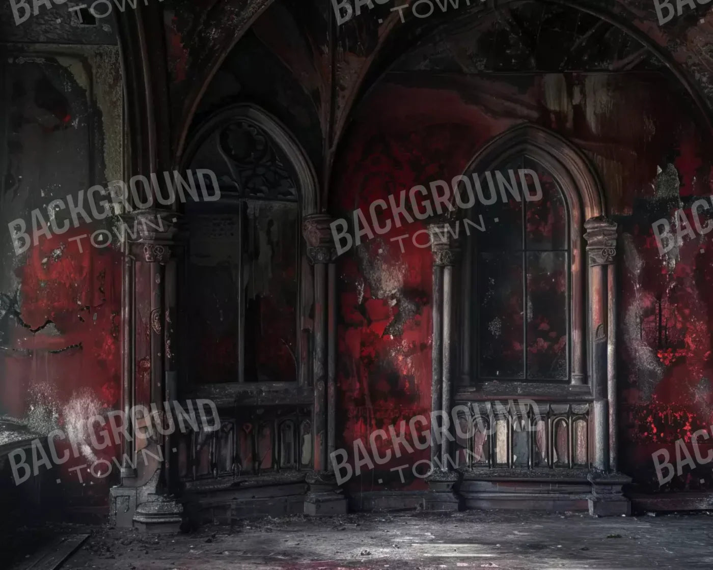 Red Room Decay 10’X8’ Fleece (120 X 96 Inch) Backdrop