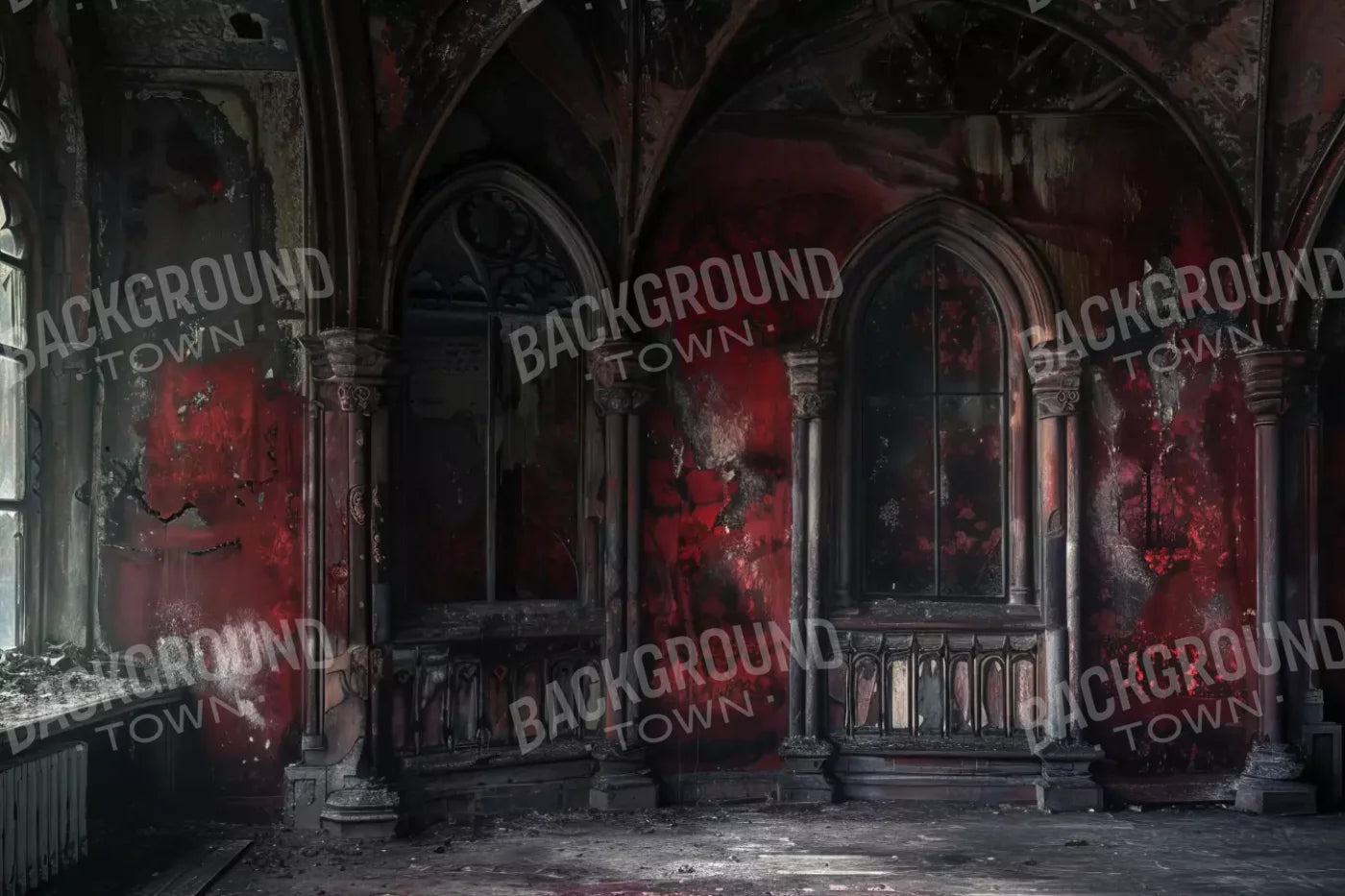 Red Room Decay 12’X8’ Ultracloth (144 X 96 Inch) Backdrop