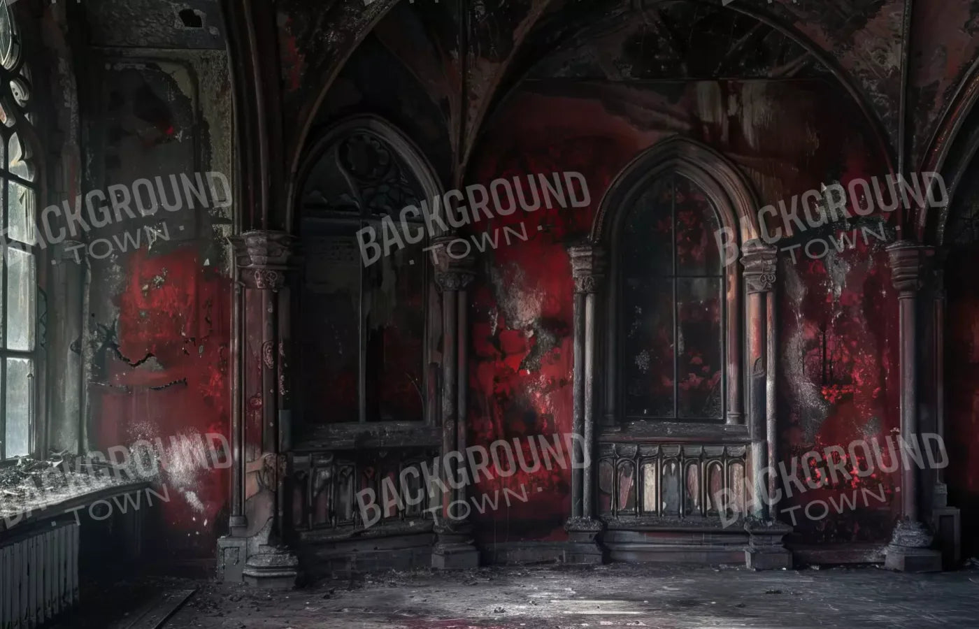 Red Room Decay 14’X9’ Ultracloth (168 X 108 Inch) Backdrop