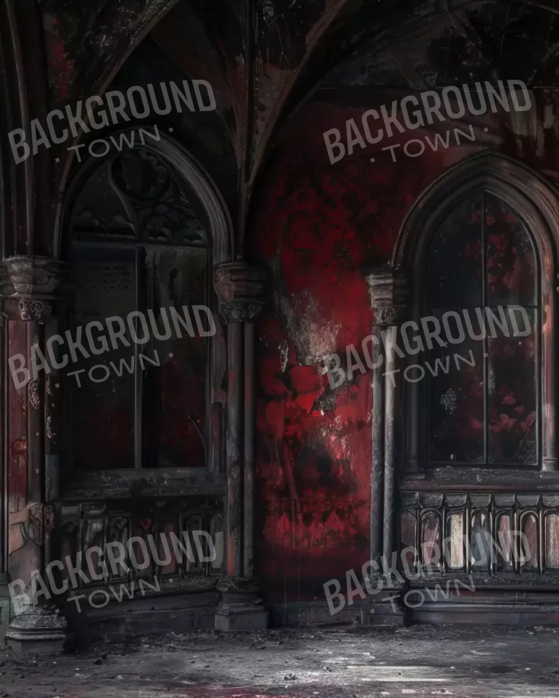 Red Room Decay 8’X10’ Fleece (96 X 120 Inch) Backdrop