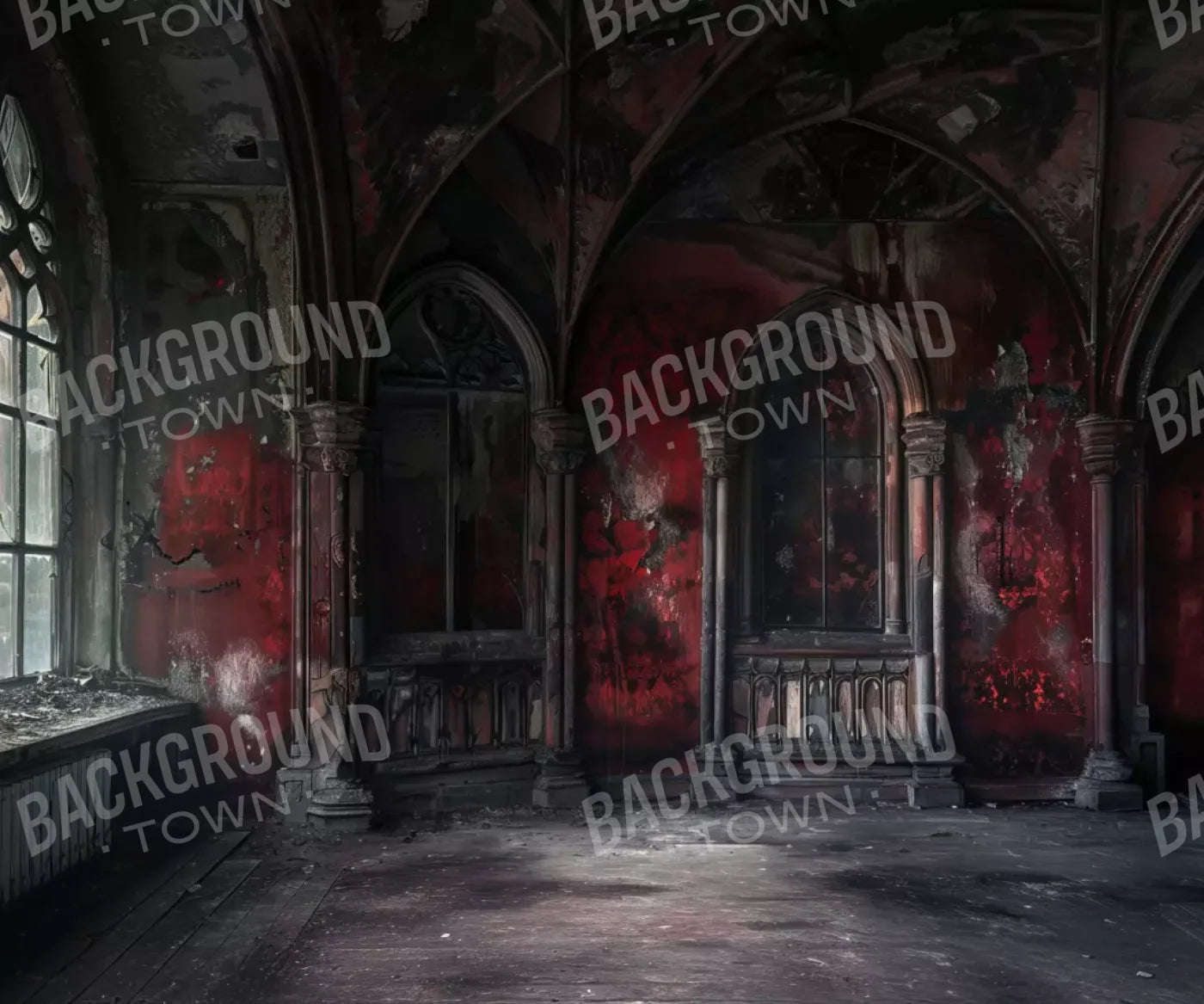 Red Room Decay Full 5’X4’2 Fleece (60 X 50 Inch) Backdrop