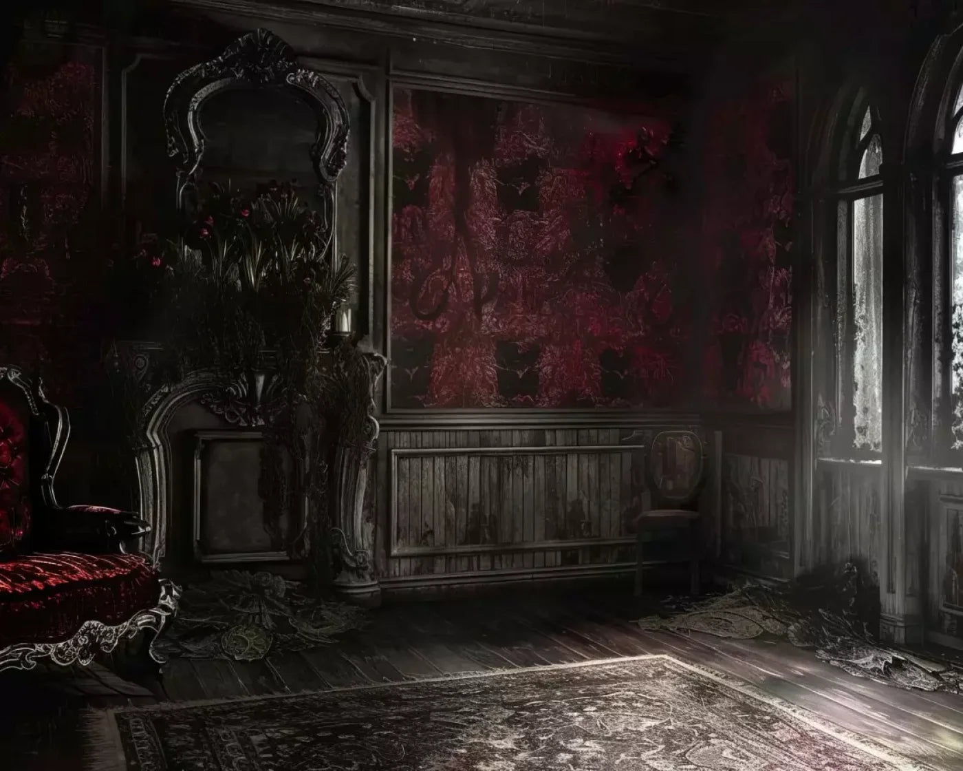 Red Room Weathered 10’X8’ Fleece (120 X 96 Inch) Backdrop