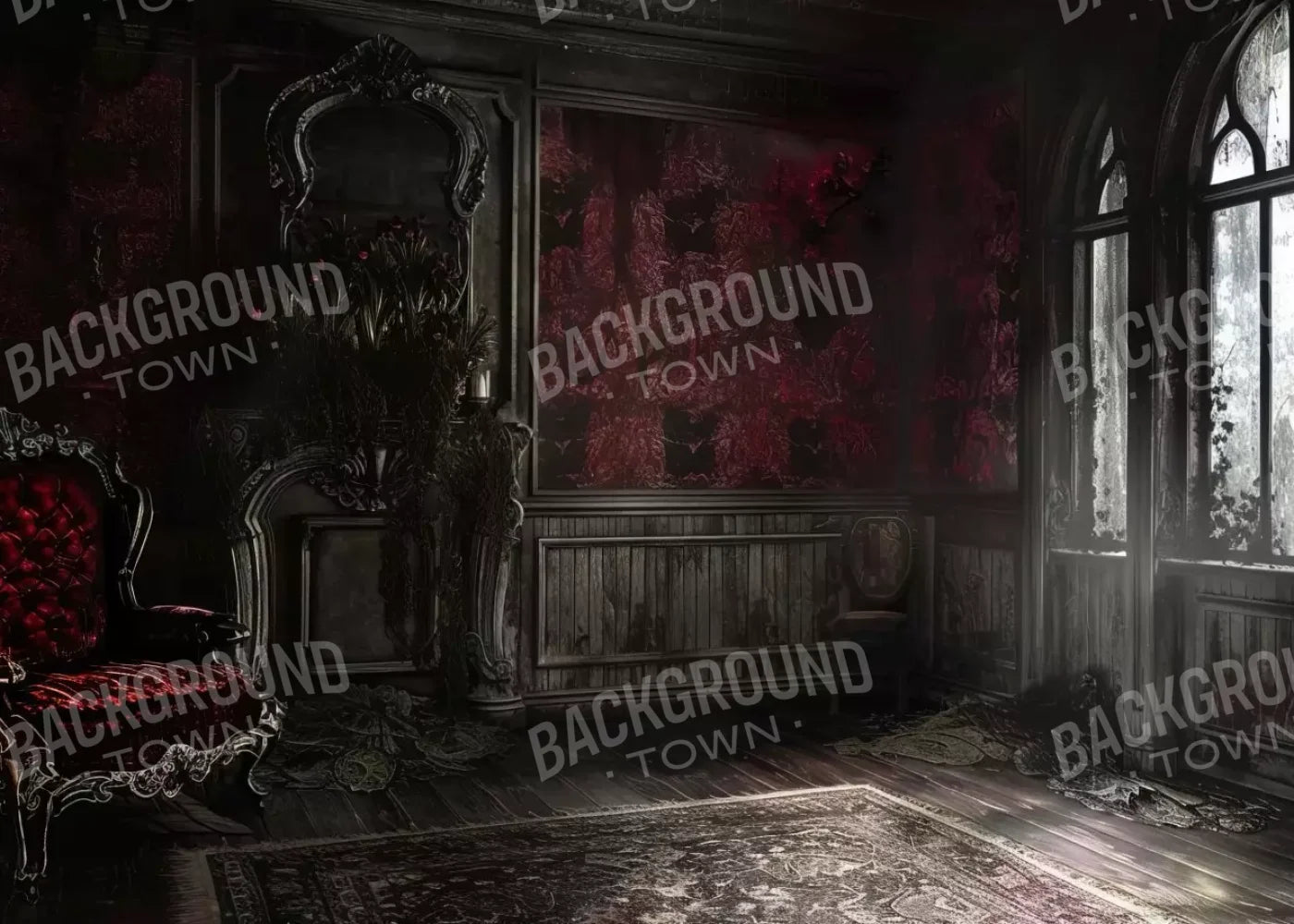 Red Room Weathered 7’X5’ Ultracloth (84 X 60 Inch) Backdrop