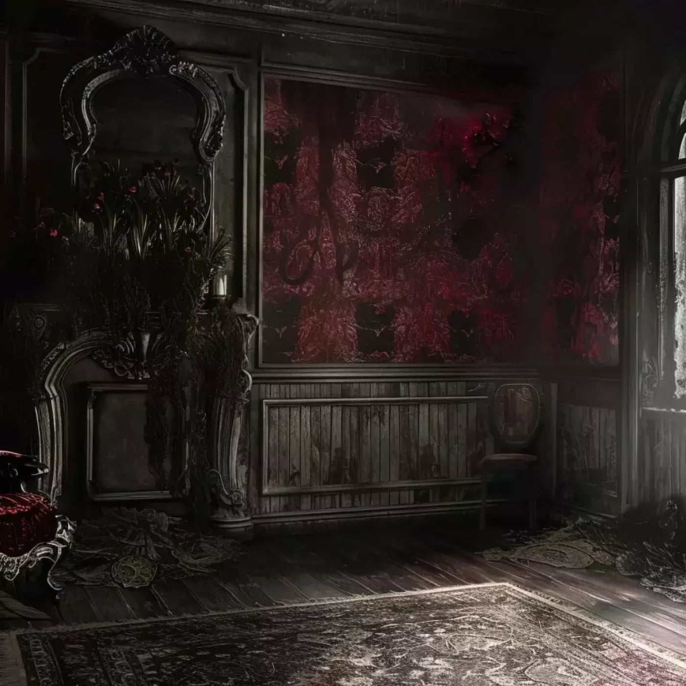 Red Room Weathered 8’X8’ Fleece (96 X Inch) Backdrop