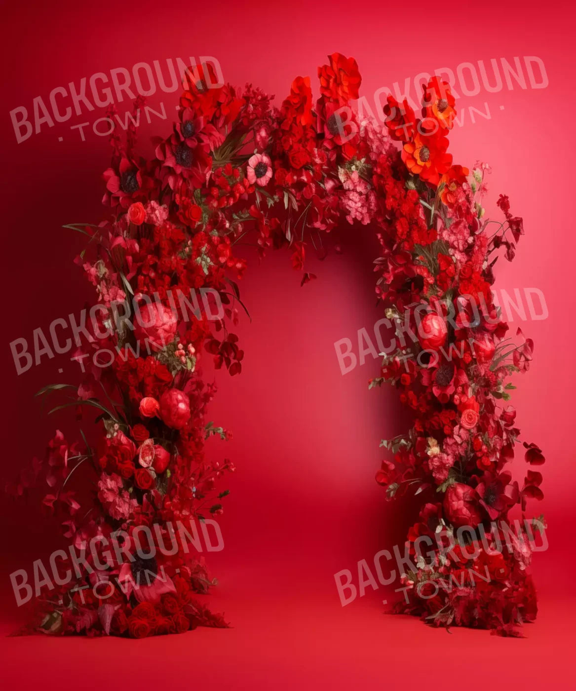 Red Studio Floral Arch 10’X12’ Ultracloth (120 X 144 Inch) Backdrop