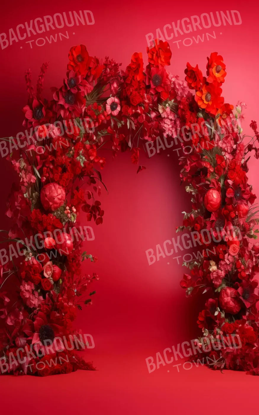 Red Studio Floral Arch 10’X16’ Ultracloth (120 X 192 Inch) Backdrop