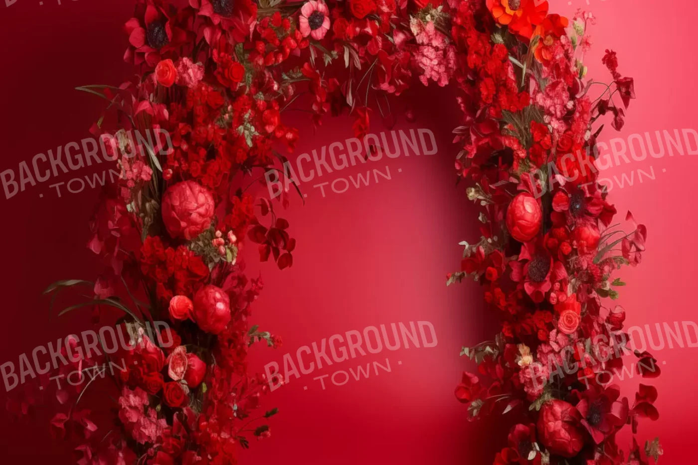 Red Studio Floral Arch 12’X8’ Ultracloth (144 X 96 Inch) Backdrop