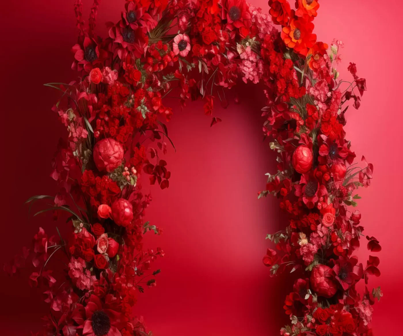 Red Studio Floral Arch 12’X10’ Ultracloth (144 X 120 Inch) Backdrop