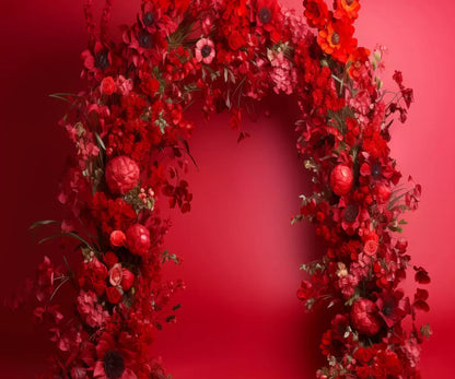 Red Studio Floral Arch 12’X10’ Ultracloth (144 X 120 Inch) Backdrop