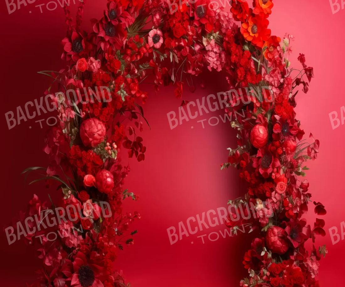 Red Studio Floral Arch 5’X4’2 Fleece (60 X 50 Inch) Backdrop