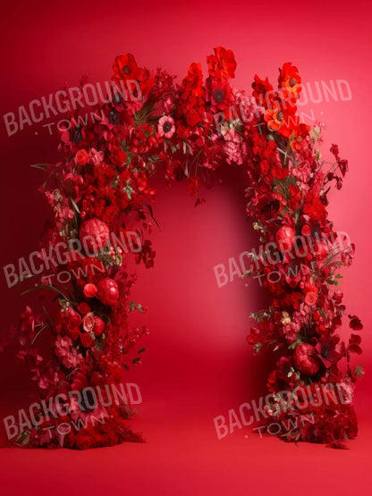 Red Studio Floral Arch 5’X6’8 Fleece (60 X 80 Inch) Backdrop
