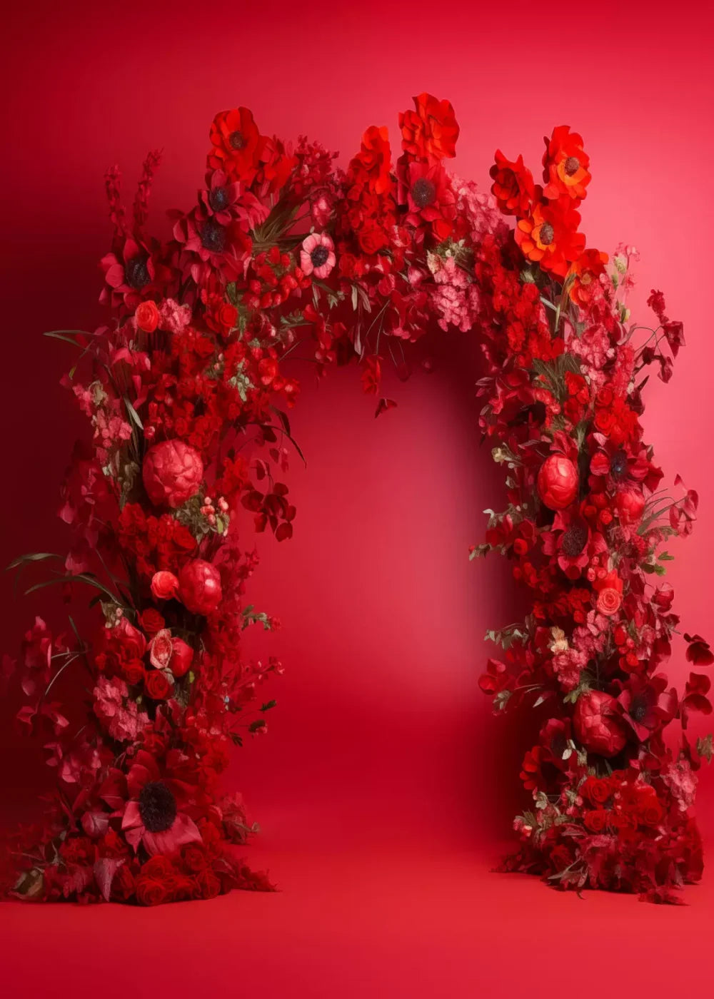 Red Studio Floral Arch 5’X7’ Ultracloth (60 X 84 Inch) Backdrop
