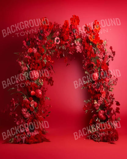Red Studio Floral Arch 8’X10’ Fleece (96 X 120 Inch) Backdrop