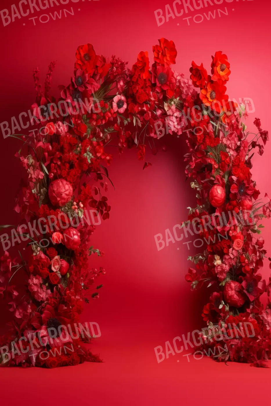 Red Studio Floral Arch 8’X12’ Ultracloth (96 X 144 Inch) Backdrop