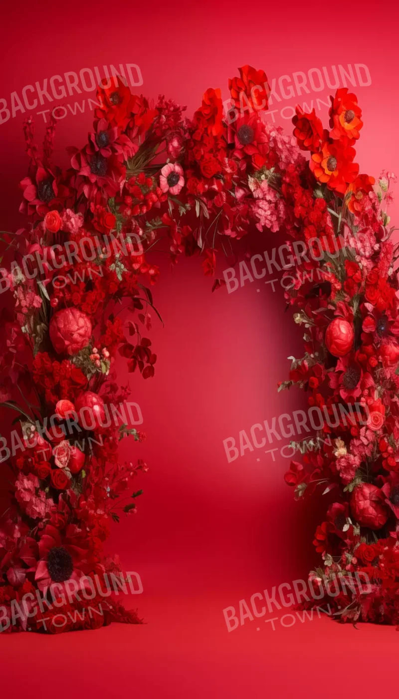 Red Studio Floral Arch 8’X14’ Ultracloth (96 X 168 Inch) Backdrop