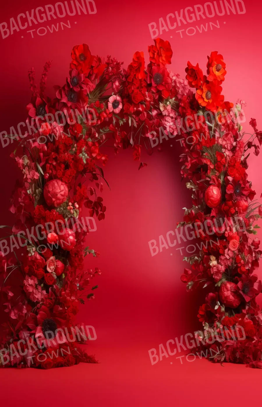Red Studio Floral Arch 9’X14’ Ultracloth (108 X 168 Inch) Backdrop