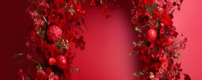 Red Studio Floral Arch Backdrop