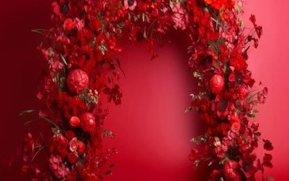 Red Studio Floral Arch 16’X10’ Ultracloth (192 X 120 Inch) Backdrop