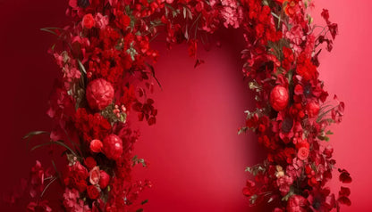 Red Studio Floral Arch 14’X8’ Ultracloth (168 X 96 Inch) Backdrop