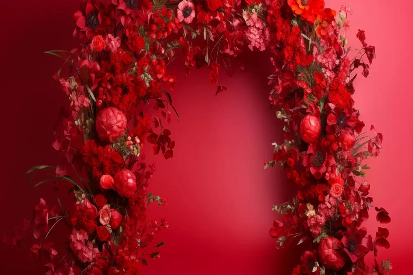 Red Studio Floral Arch 12’X8’ Ultracloth (144 X 96 Inch) Backdrop