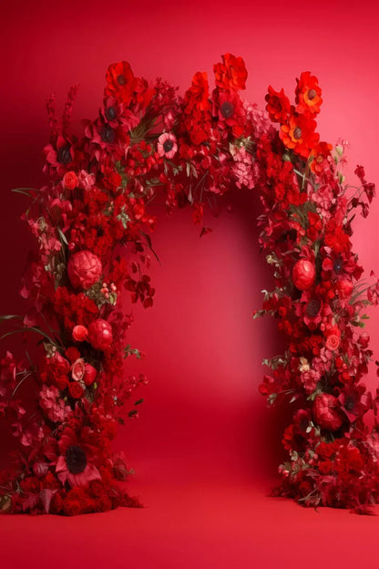 Red Studio Floral Arch 8’X12’ Ultracloth (96 X 144 Inch) Backdrop