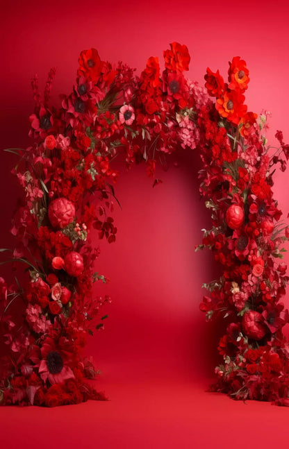Red Studio Floral Arch 9’X14’ Ultracloth (108 X 168 Inch) Backdrop