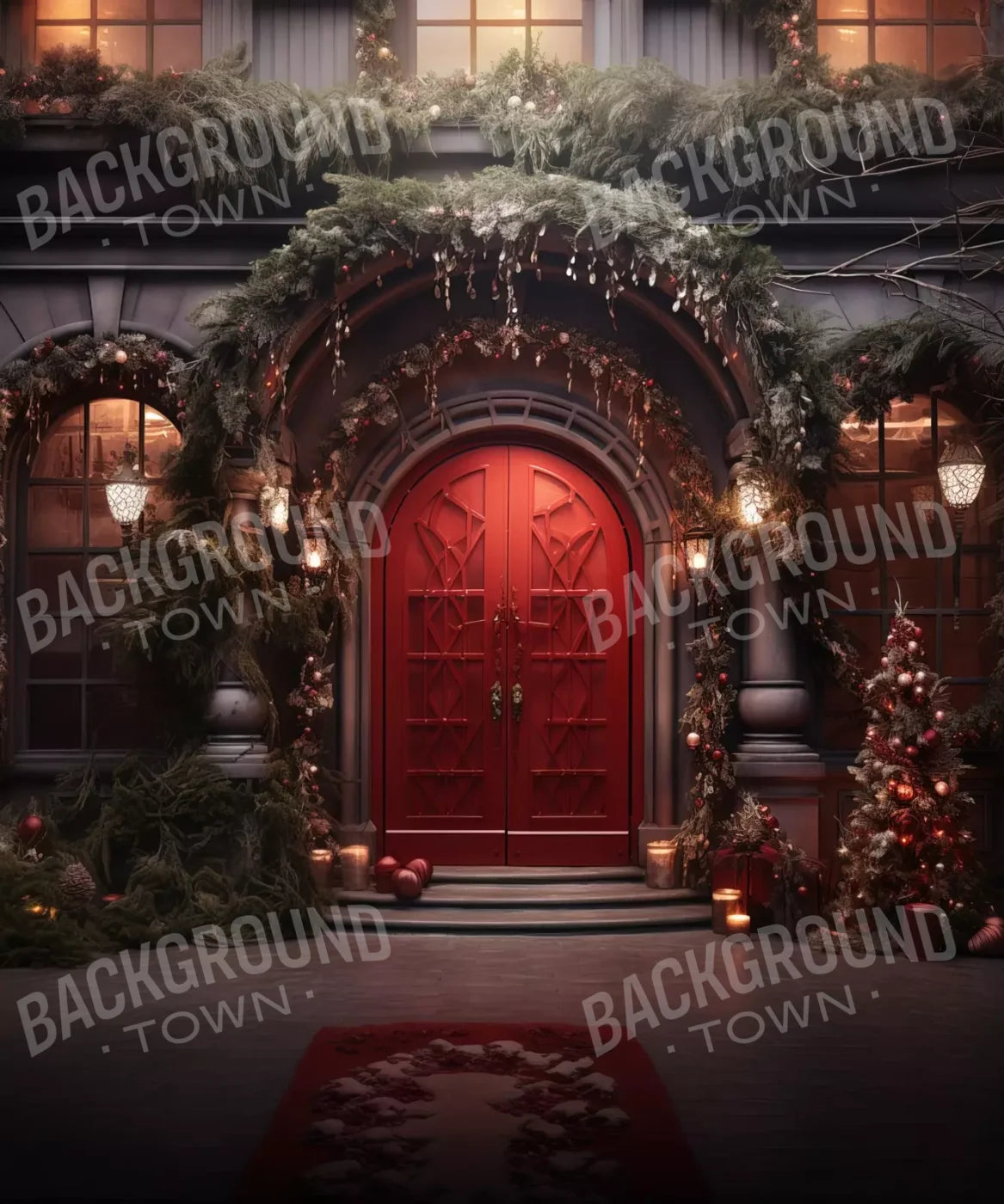 Red Velvet Christmas 10’X12’ Ultracloth (120 X 144 Inch) Backdrop