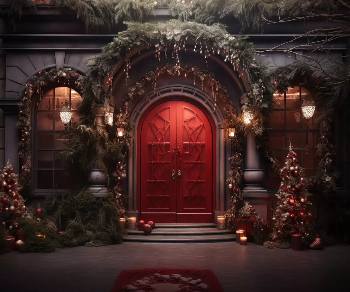 Red Velvet Christmas 12’X10’ Ultracloth (144 X 120 Inch) Backdrop