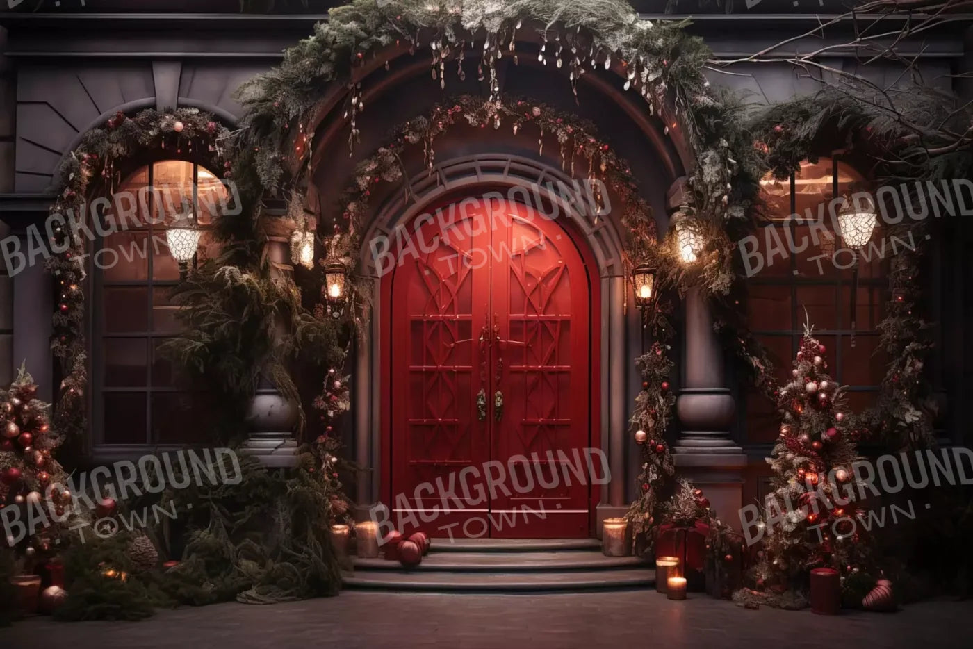 Red Velvet Christmas 12’X8’ Ultracloth (144 X 96 Inch) Backdrop