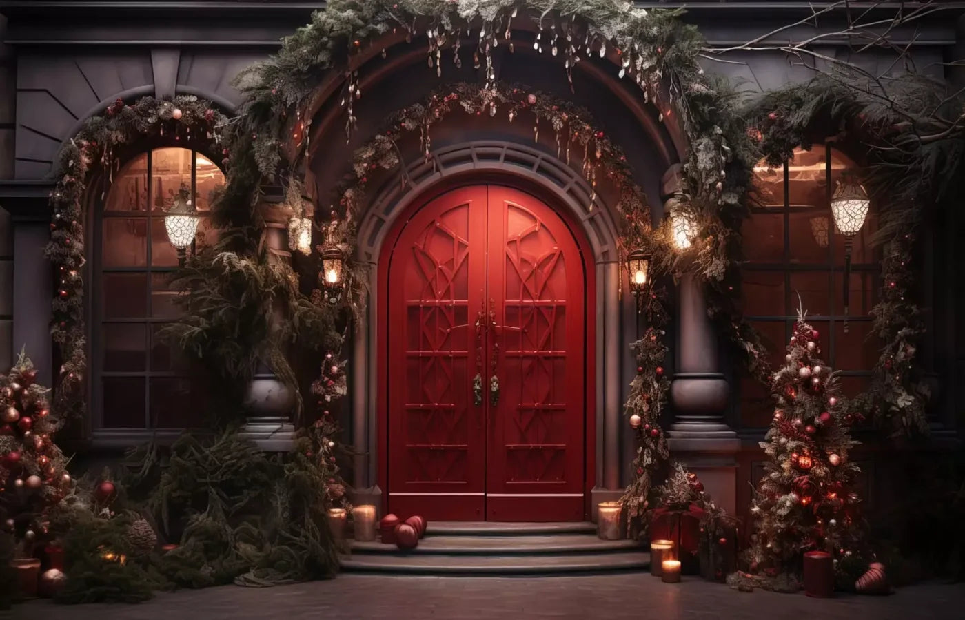 Red Velvet Christmas 14’X9’ Ultracloth (168 X 108 Inch) Backdrop