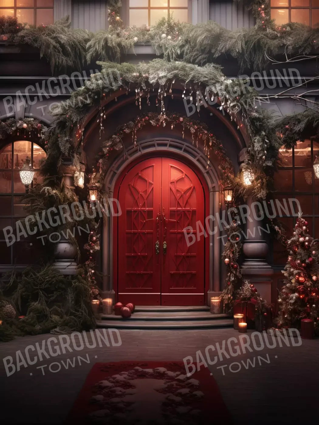 Red Velvet Christmas 6’X8’ Fleece (72 X 96 Inch) Backdrop