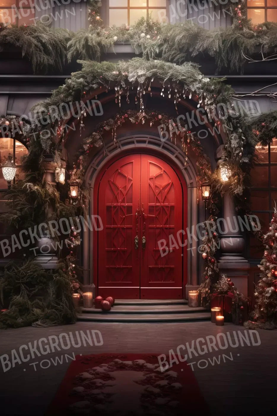 Red Velvet Christmas 8’X12’ Ultracloth (96 X 144 Inch) Backdrop