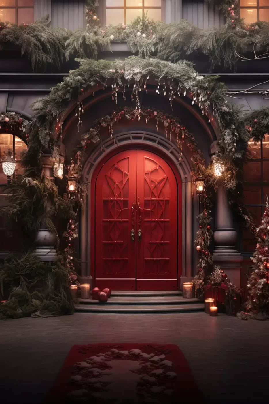 Red Velvet Christmas 8’X12’ Ultracloth (96 X 144 Inch) Backdrop