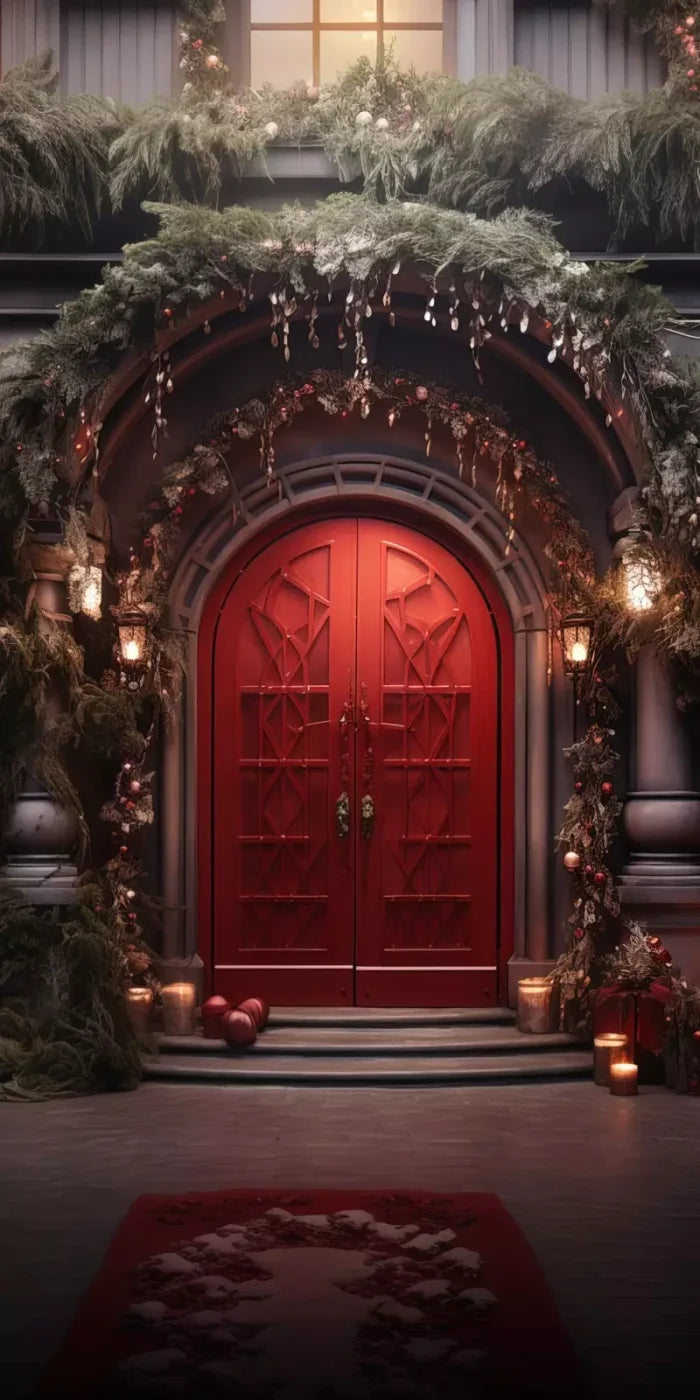 Red Velvet Christmas 8’X16’ Ultracloth (96 X 192 Inch) Backdrop