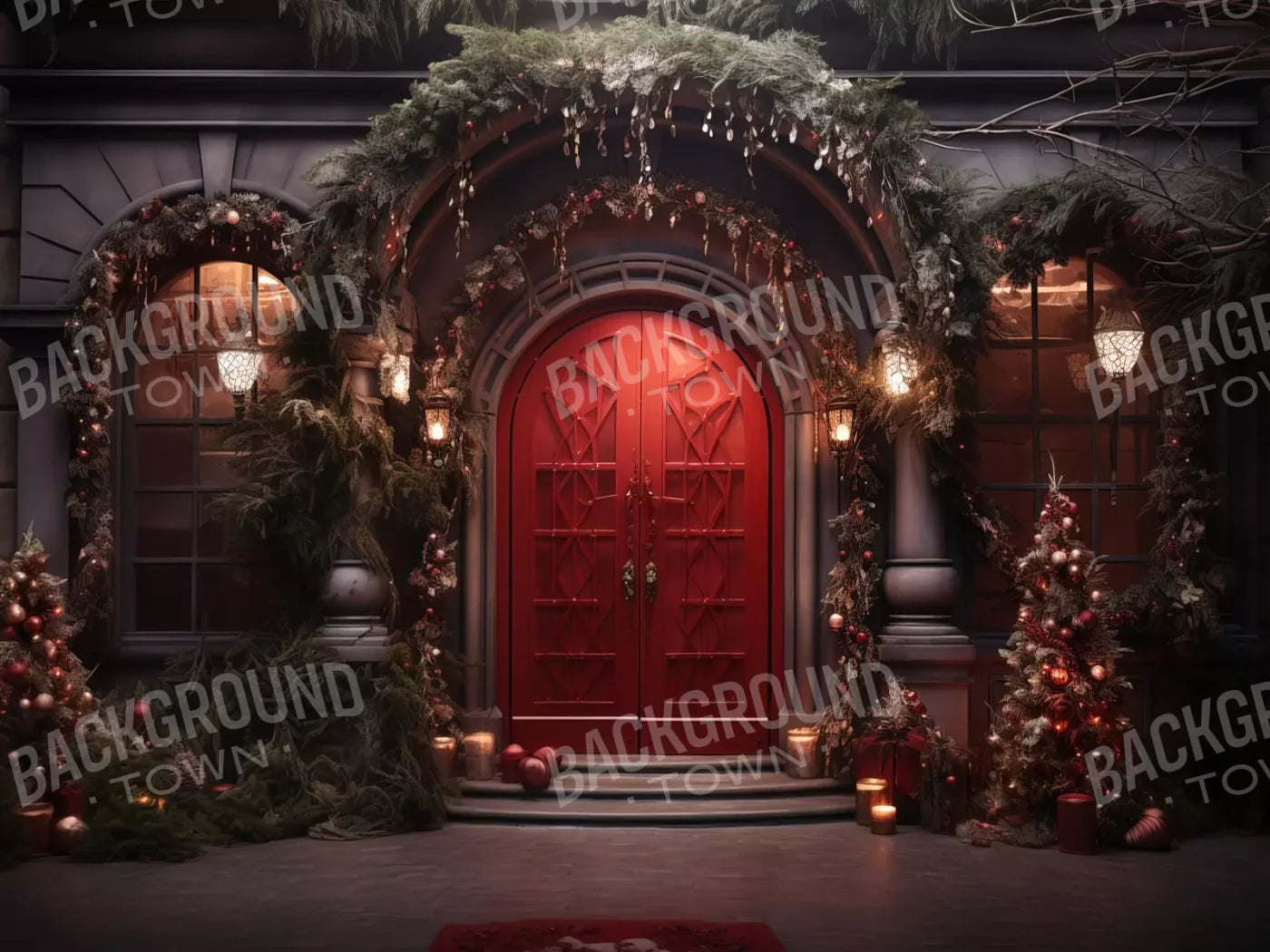 Red Velvet Christmas 8’X6’ Fleece (96 X 72 Inch) Backdrop