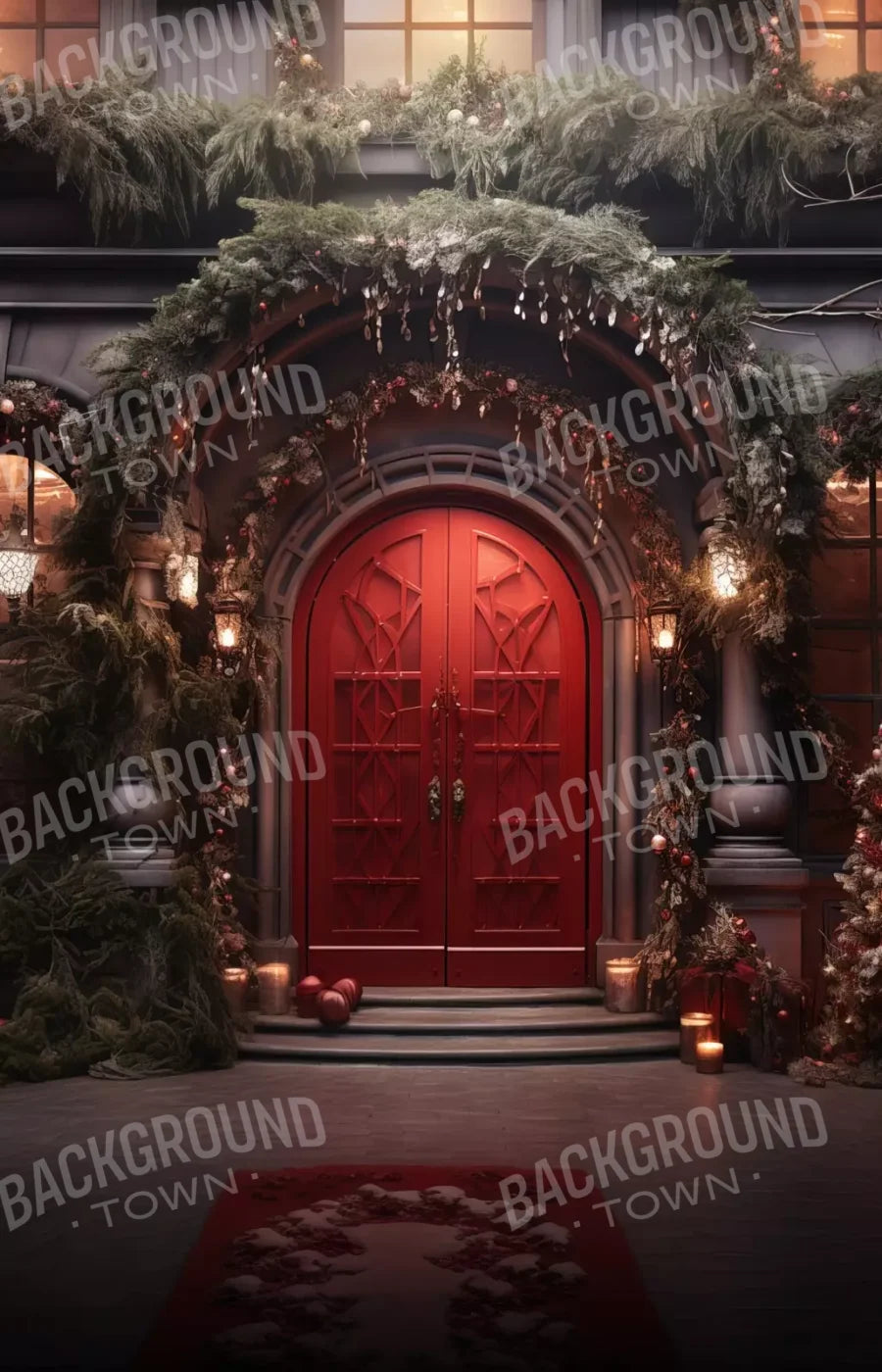 Red Velvet Christmas 9’X14’ Ultracloth (108 X 168 Inch) Backdrop