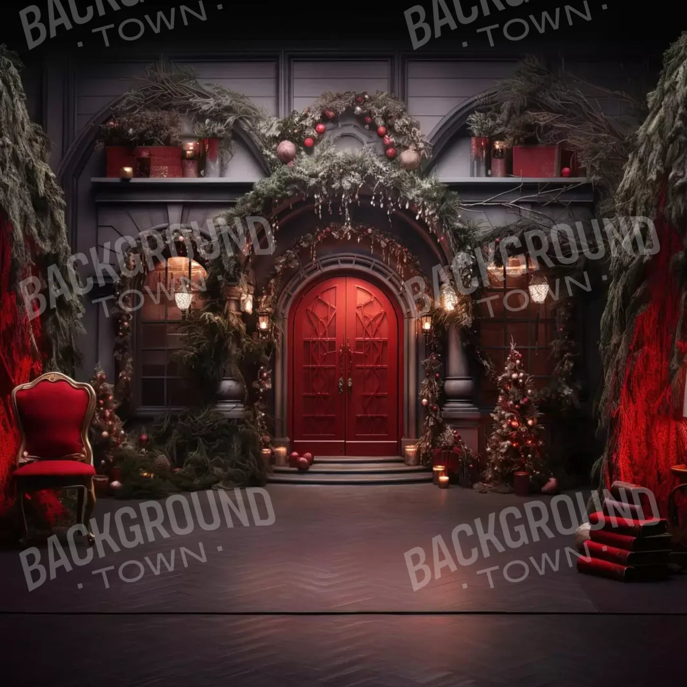 Red Velvet Christmas Ii 10’X10’ Ultracloth (120 X Inch) Backdrop