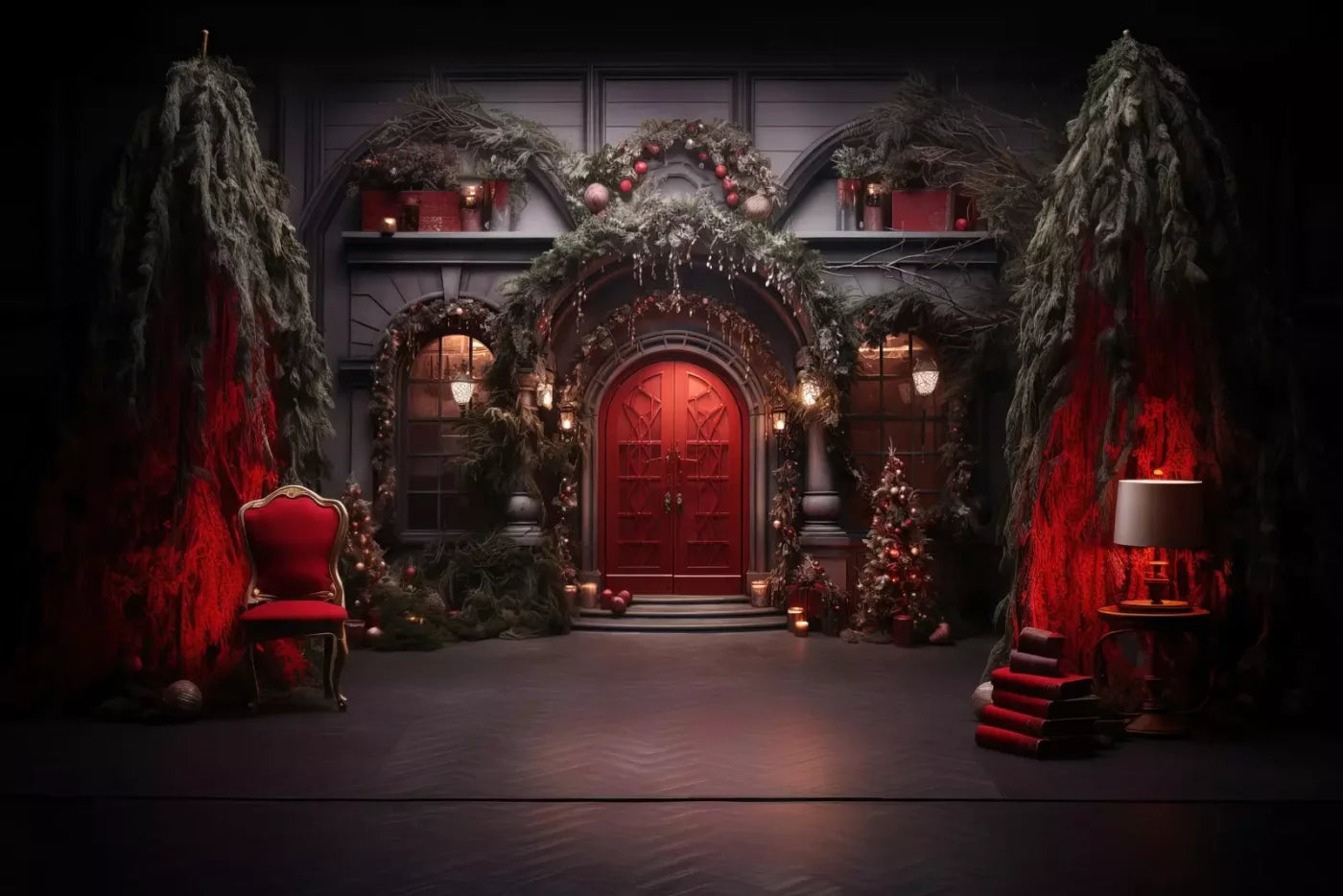 Red Velvet Christmas Ii 12’X8’ Ultracloth (144 X 96 Inch) Backdrop