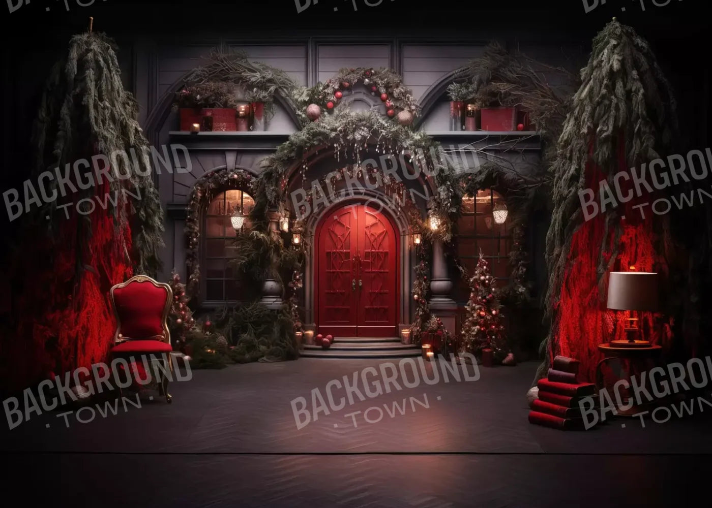 Red Velvet Christmas Ii 7’X5’ Ultracloth (84 X 60 Inch) Backdrop