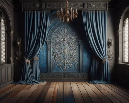 Regal Blue Bedroom 10’X8’ Fleece (120 X 96 Inch) Backdrop