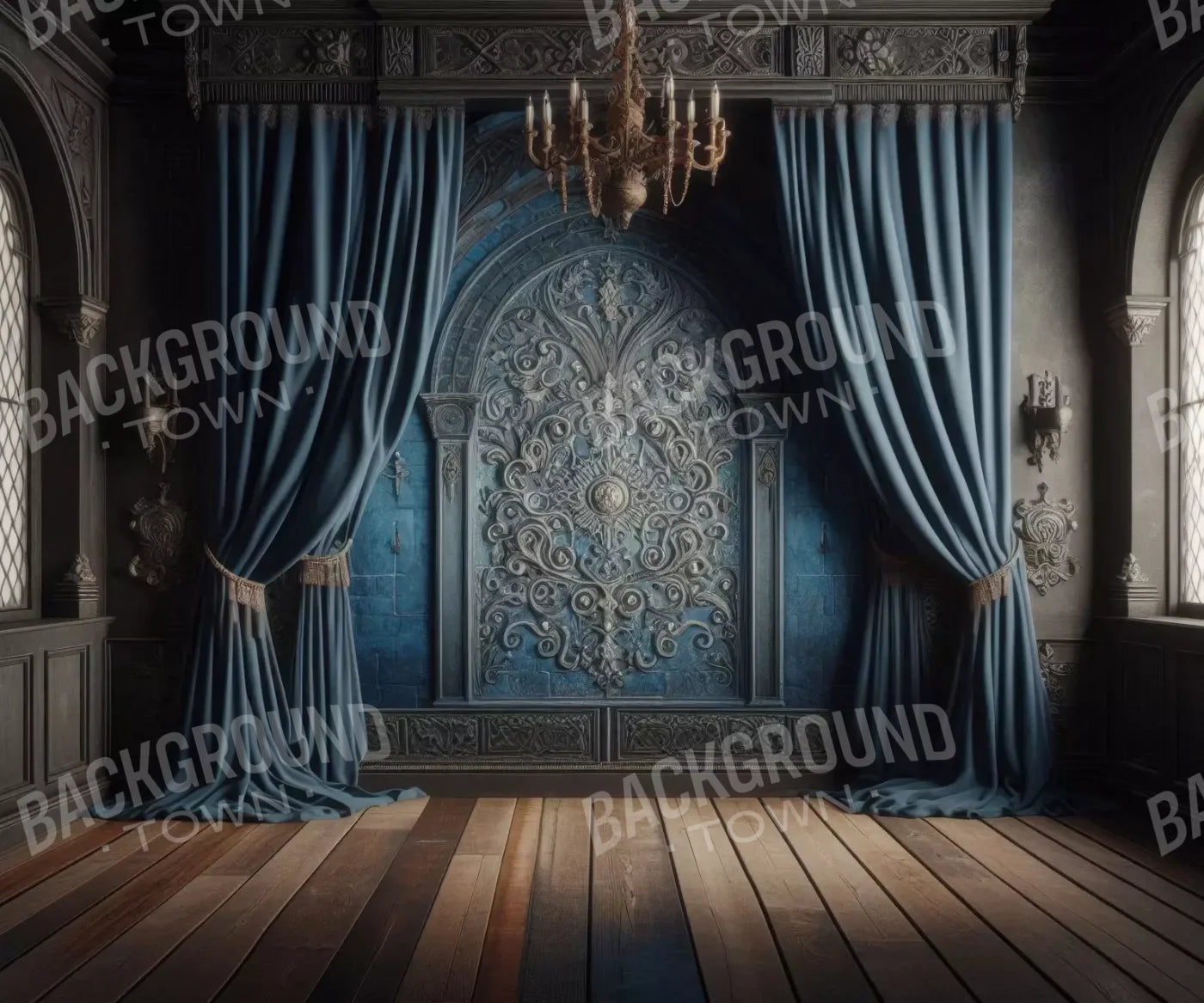 Regal Blue Bedroom 12’X10’ Ultracloth (144 X 120 Inch) Backdrop