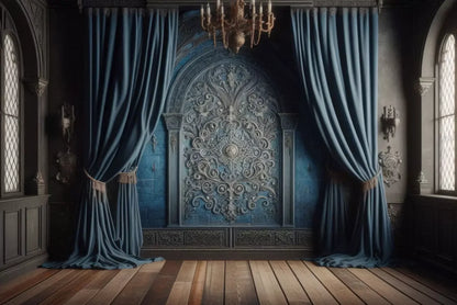Regal Blue Bedroom 12’X8’ Ultracloth (144 X 96 Inch) Backdrop