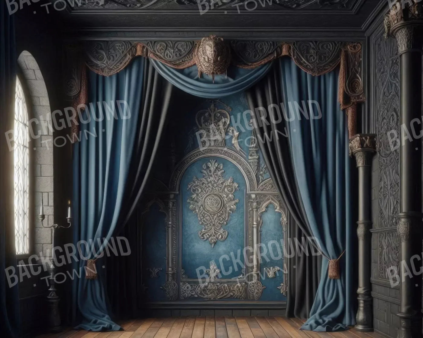 Regal Blue Bedroom 2 10’X8’ Fleece (120 X 96 Inch) Backdrop