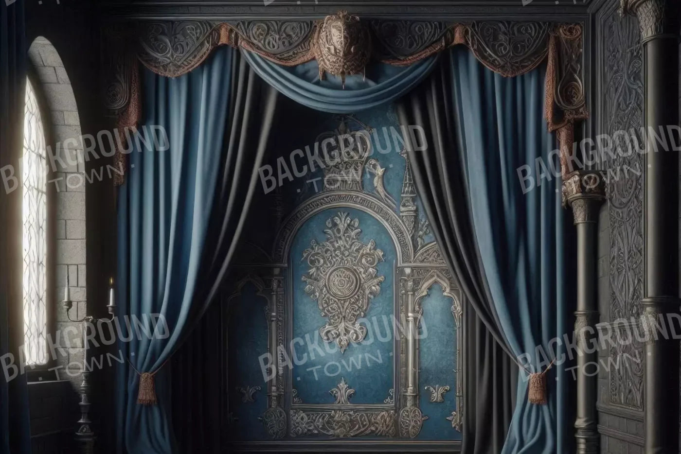 Regal Blue Bedroom 2 12’X8’ Ultracloth (144 X 96 Inch) Backdrop