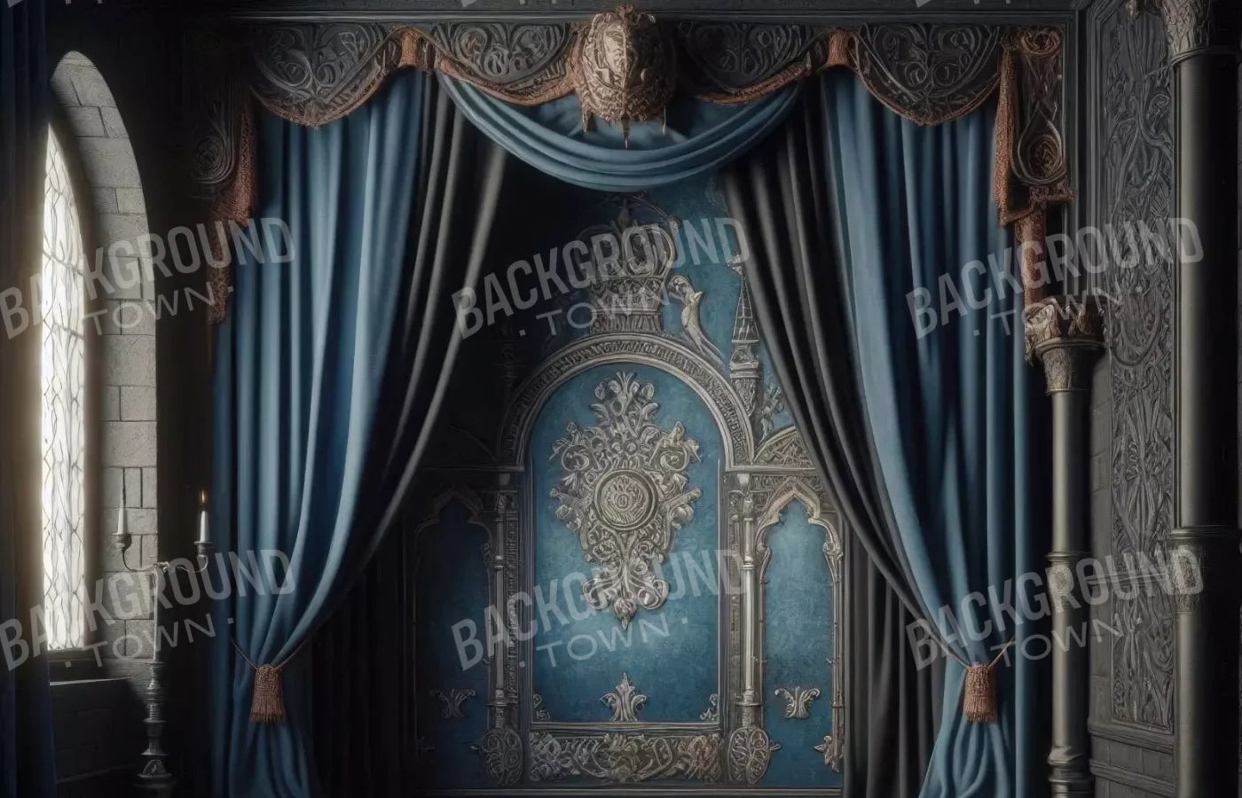 Regal Blue Bedroom 2 14’X9’ Ultracloth (168 X 108 Inch) Backdrop