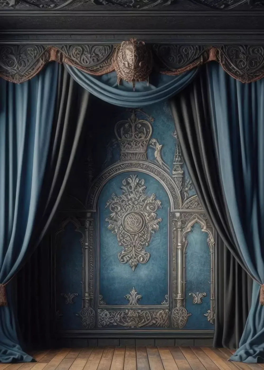 Regal Blue Bedroom 2 5’X7’ Ultracloth (60 X 84 Inch) Backdrop