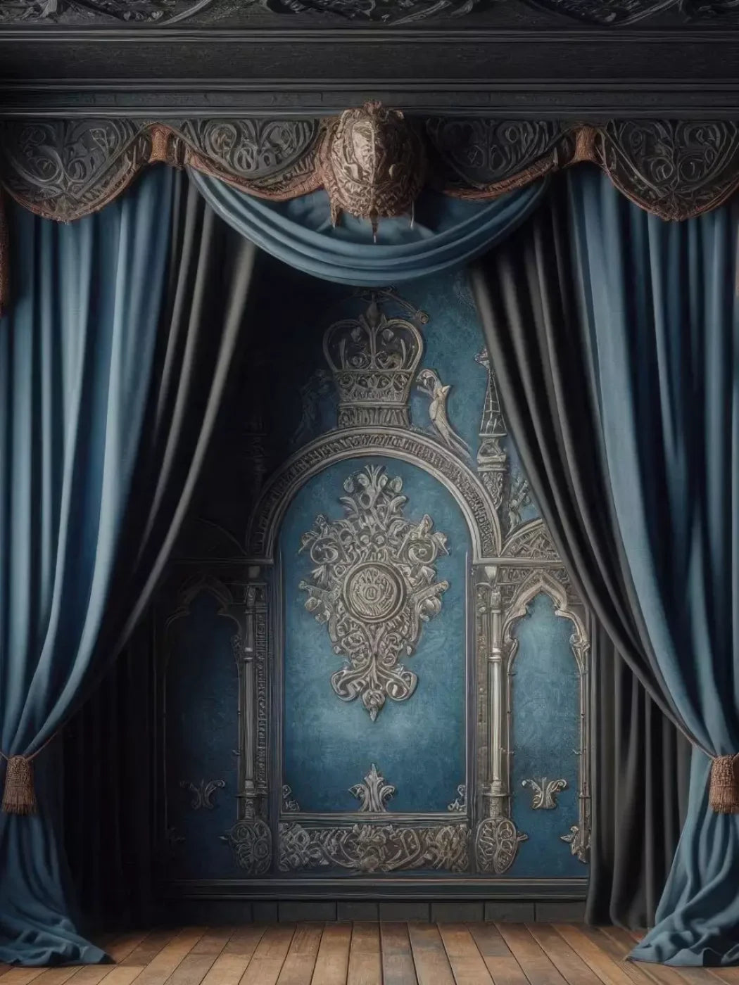 Regal Blue Bedroom 2 6’X8’ Fleece (72 X 96 Inch) Backdrop