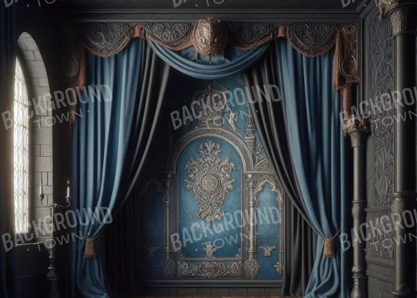 Regal Blue Bedroom 2 7’X5’ Ultracloth (84 X 60 Inch) Backdrop