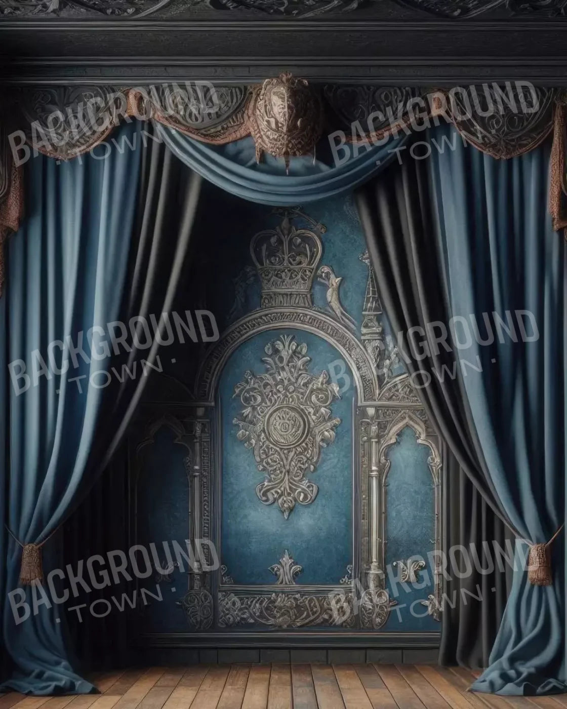 Regal Blue Bedroom 2 8’X10’ Fleece (96 X 120 Inch) Backdrop